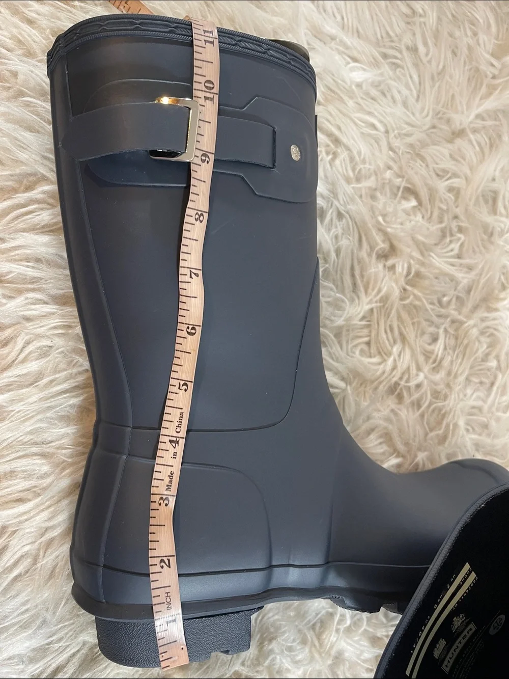 HUNTER Women's Original Short Rain Boots Navy Blue Waterproof Size 9 NEW
